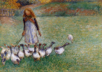 Hausgeflügel Werke - wenig Gänsemagd 1886 Camille Pissarro